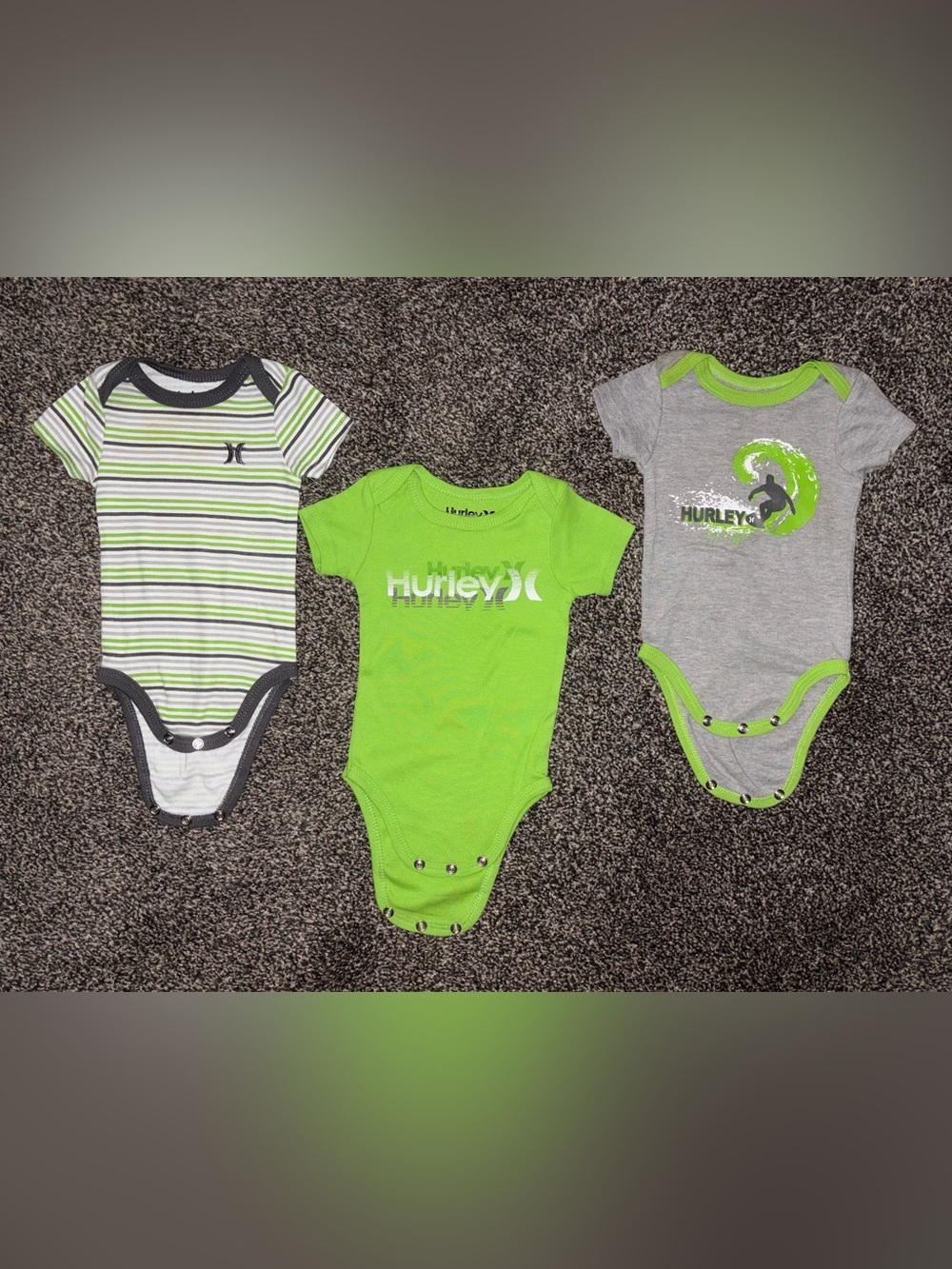 0-3 Months Hurley Short Sleeve Bodysuits
